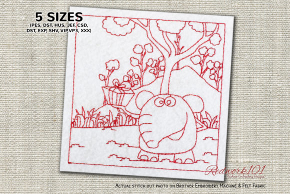 Elephant Gift Box Redwork: Etsy Seller Review