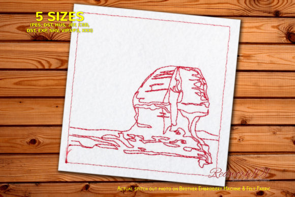 The Great Sphinx of Giza Redwork for Etsy